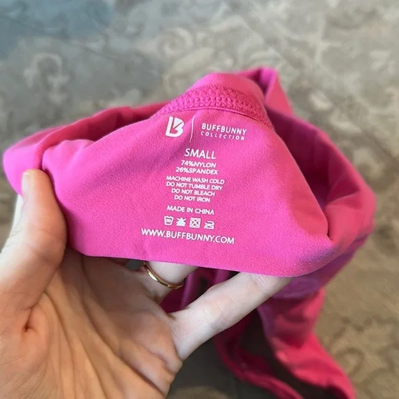 BuffBunny Pink Strappy sports bra - Picture 2 of 3